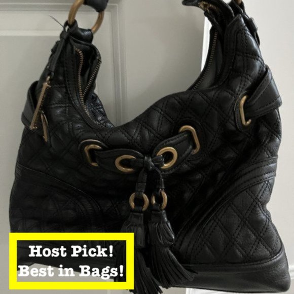 Lochkeart Quilted‎ Belted Tassled Over-the-Shoulder Leather Bag - Picture 1 of 7